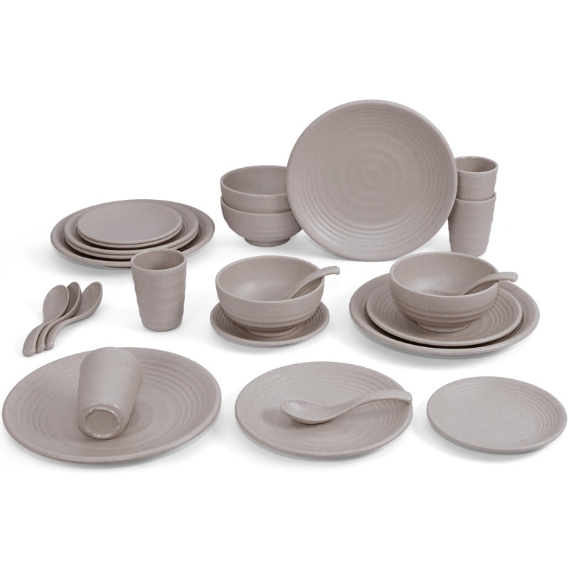 Service de table 26 pièces pour 4 personnes, Brun clair