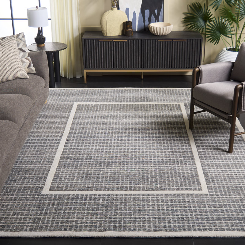 Pine 503 Hand Tufted Wool Pile Geometric Rug, Rectangle 8' x 10'