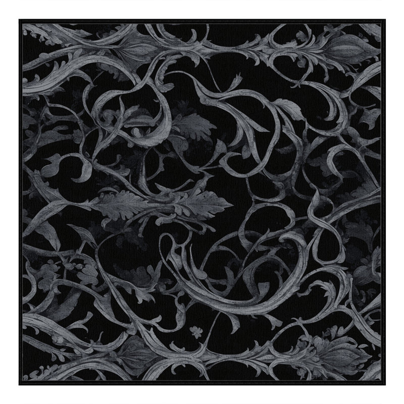 Tapis noir Moonlit, Carré 4 pi