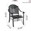 2 fauteuils de patio en fonte d'aluminium, structure, coussins imperméables, chaise empilable, 2 pièces, avec protection ergonomique