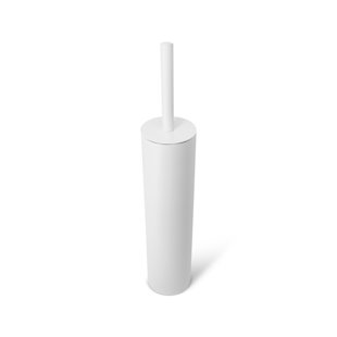 Slim Round Holder, Metal  Removable Plastic Liner Tall  Bathroom Toilet Brush, Soft Touch Sage Green
