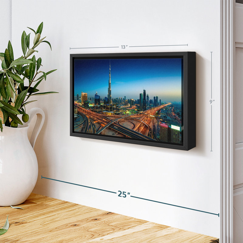 Dubai Highway At Night Canvas Print, 9" H x 13" W