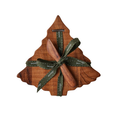 Mini Tree Appetizer Board - Natural - Spruce Green Ribbon