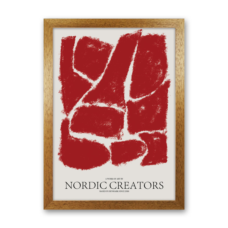 Things Fall Apart - Red - Print, 84.01cm H x 59.4cm W x 3cm D, Oak Framed
