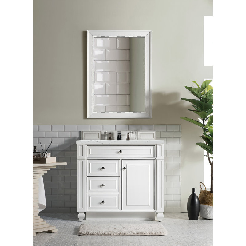 Bristol 36'' W Single Vanity, Bright White, Ethereal Noctis, 8" Widespread