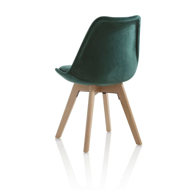 43cm H Velvet Upholstered Side Chair, Green