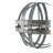 Gray Galvanized Metal 4-Light Open Orb Chandelier, 20-Inch Industrial Ceiling Fixture