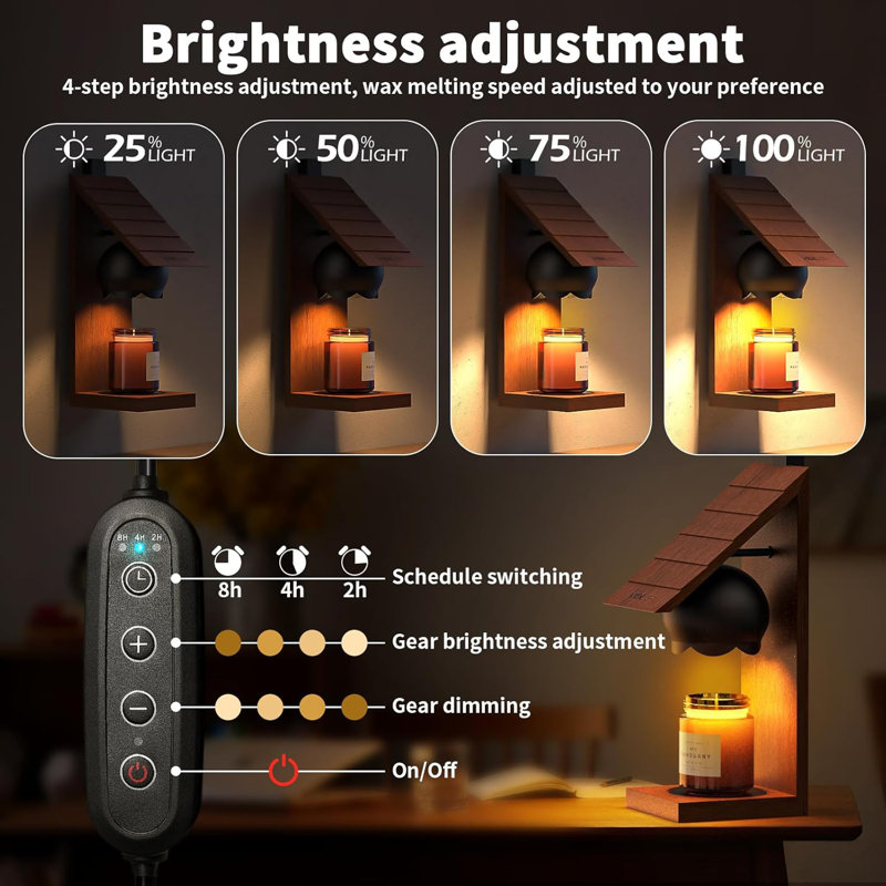 Wooden Candle Heating Lamp