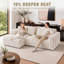 Modern Oversized 262cm Boneless Corner Sofa L-Shaped Corduroy Sofa With Storage Pockets-879638388-879638394