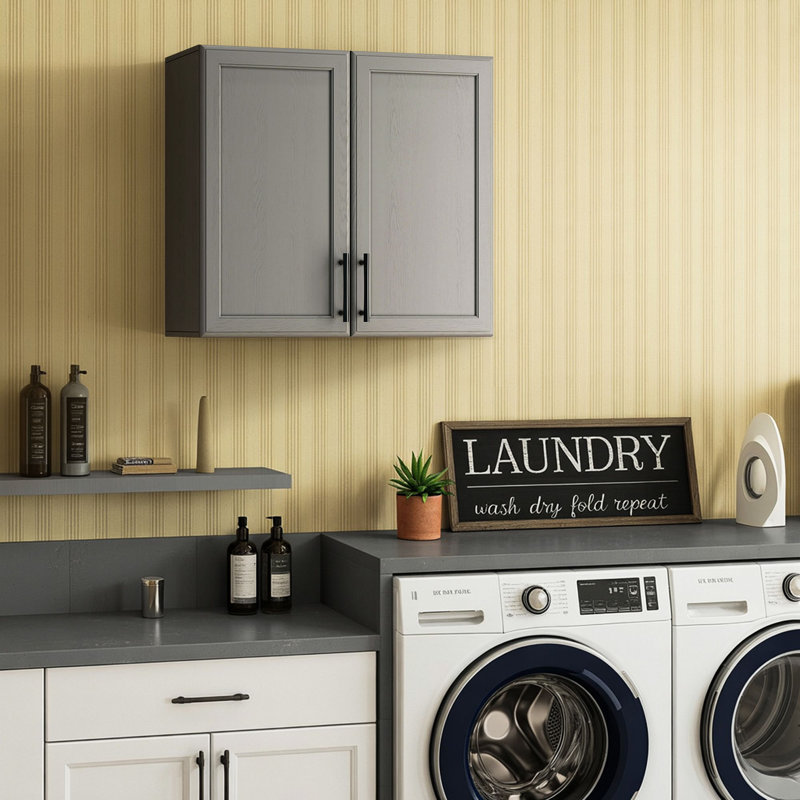 Armoire murale à lessive 24 po, Gris