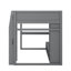 Lit mezzanine en bois avec bureau, nombreuses tablettes de rangement, éclairage à DEL et portemanteau suspendu-1123381398