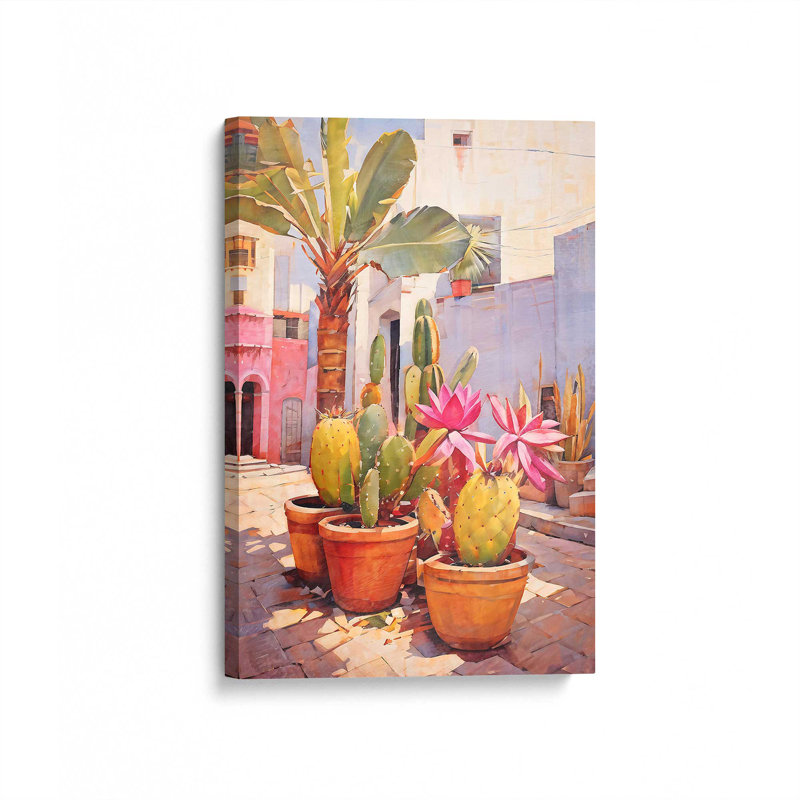 Cactus Court Glow I, H 36 po x l 24 po, Toile tendue, Ne s’applique pas