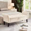 Siège d'organisation en velours beige avec rangement 51,5 po - Banc pratique et élégant-1555372539