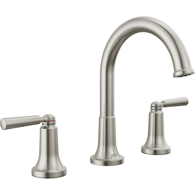 SAYLOR™ Widespread Bathroom Faucet 3 Hole, 2-handle Bathroom Sink Faucet with Drain Assembly, Stainless