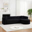 Canapé modulaire luxueux noir, revêtement en chenille, forme en L moderne pour la maison