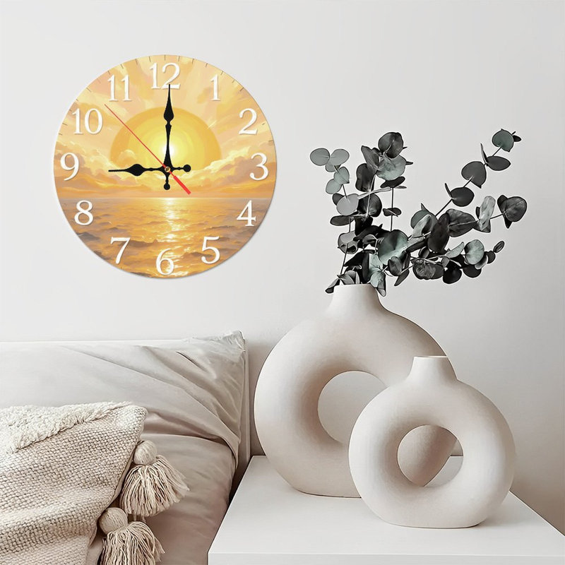 Clock Face With Ocean Sunset