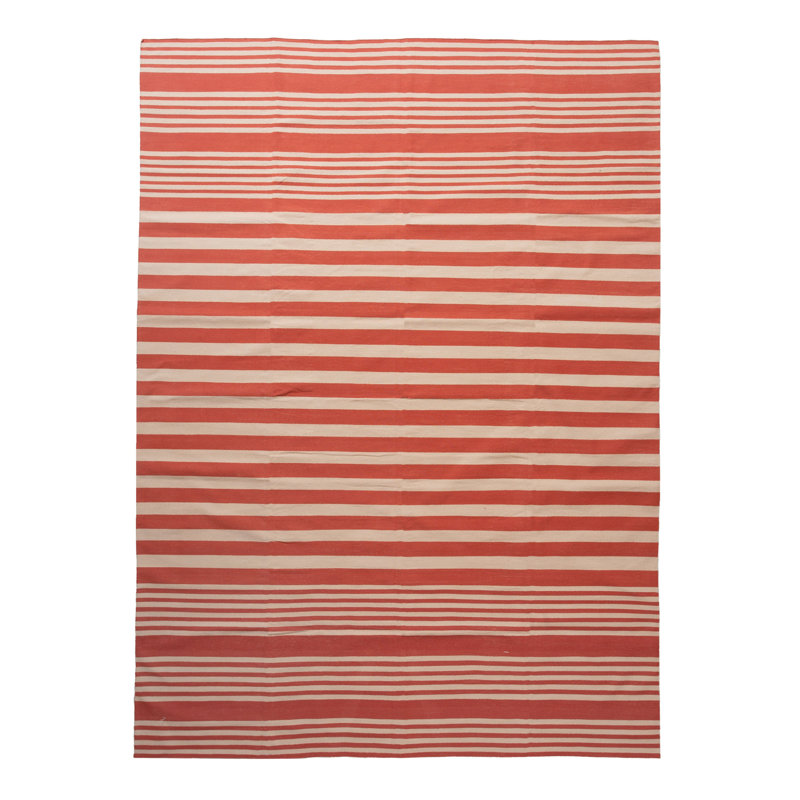 Red Flatweave Cotton Rug - 8'1"" x 11'1""