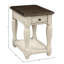Chairside Storage Table In Antique - Framework, Classic Design, Drawer & Shelf Construction, Included,