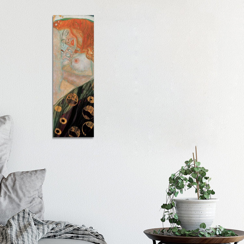 Danae, Vertical by Gustav Klimt - Wrapped Canvas Panoramic Painting, 30.48 cm H x 91.44 cm W x 1.91 cm D