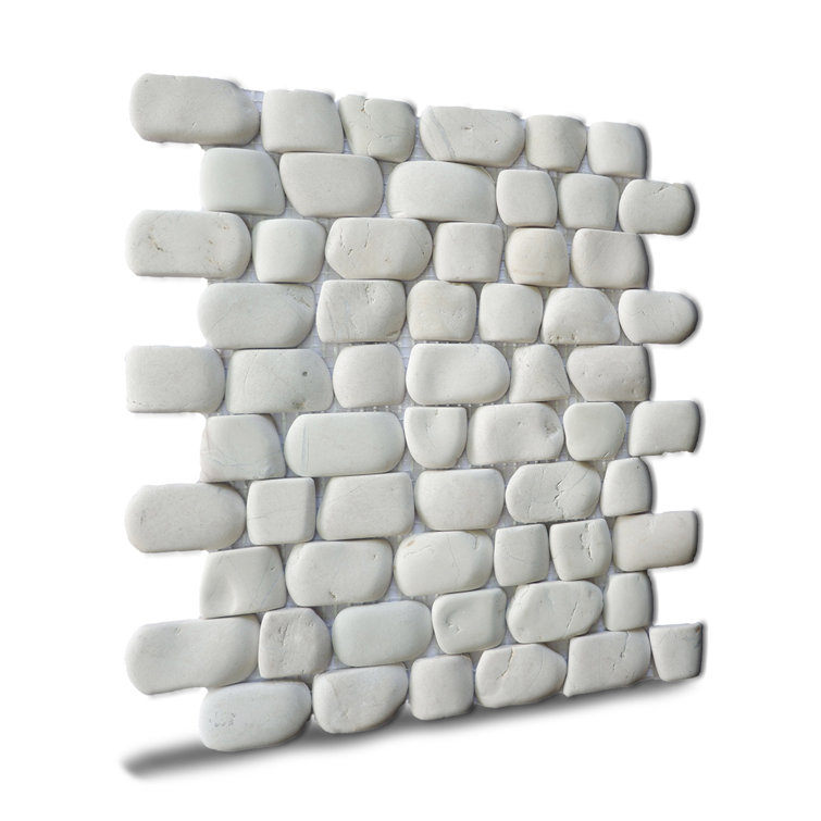 Florida 12" x 12" Natural Stone Linear Pebble Mosaic Wall Tile