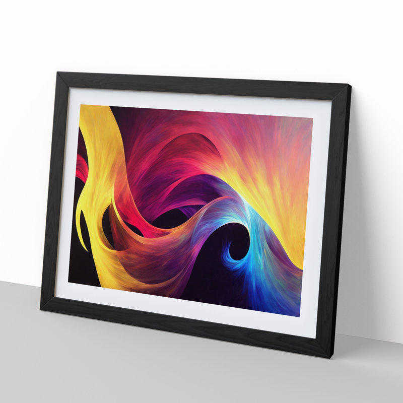 Beautiful Modern Abstract - Single Picture Frame Print, Black Framed, 34cm H x 46cm W x 2cm D