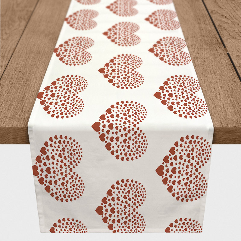 Ferrier Heart Table Runner, 90" L x 16" W, Rust