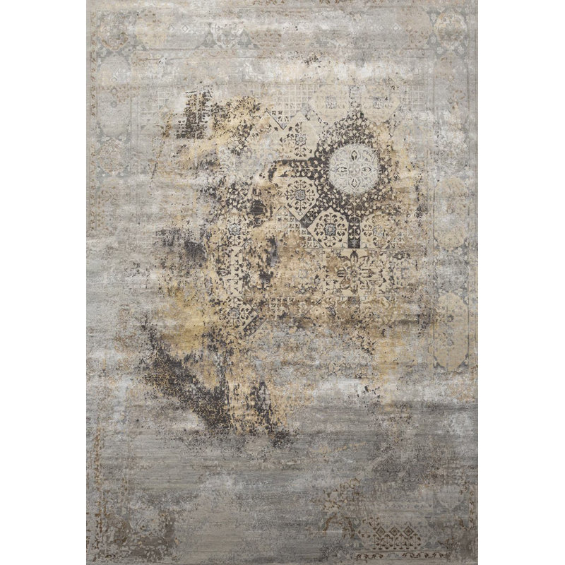 Contemporary, Transitional One-of-a-Kind Rectangle 8'1" X 10' Hand Knotted Area Rug