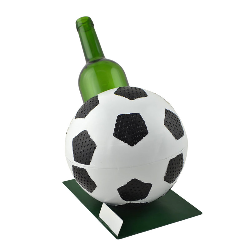 Porte-bouteille de vin en métal Soccer Ball pour table ou comptoir