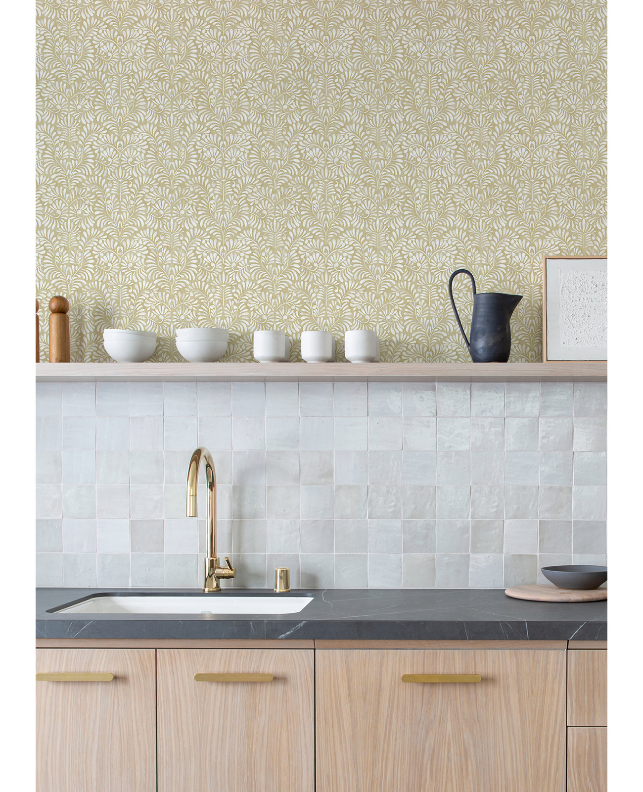 Cedric Floral Wallpaper, Yellow