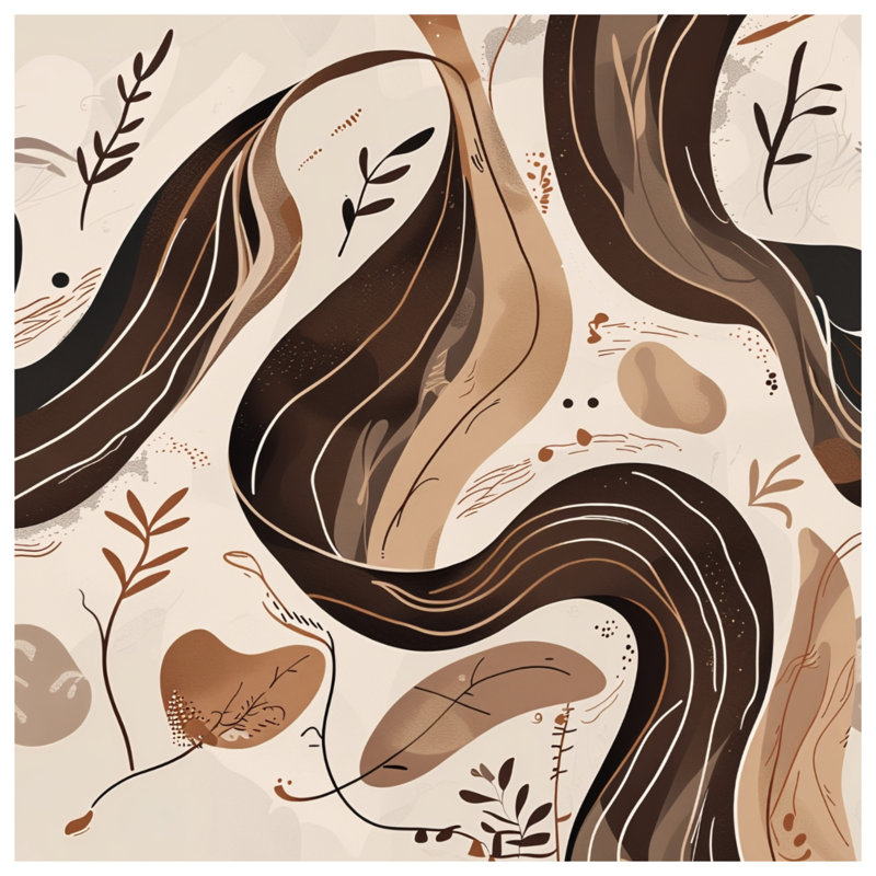 Tapis de bain abstrait à feuilles botaniques, 34in W x 21in L