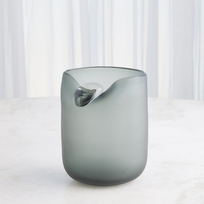 Poise Vase, 8" H x 6.5" W x 6.5" D, Gray