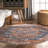 Windmere Traditional Oriental Medallion Rust/Brick/Navy Area Rug-863819501