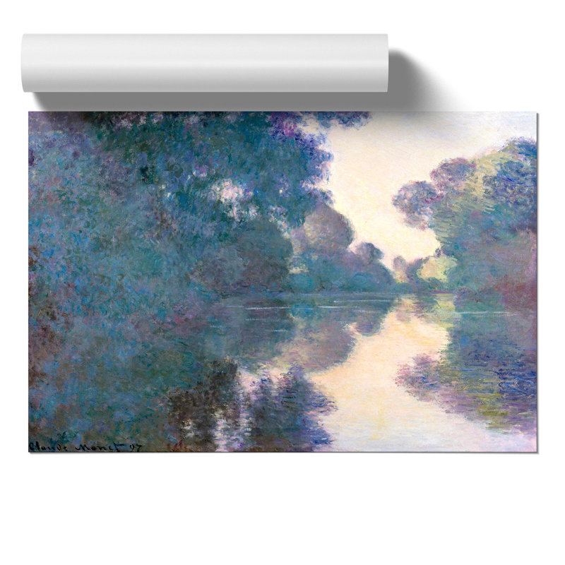 Morning On The Seine by Claude Monet - No Frame Painting, 42cm H x 59cm W x 0.1cm D