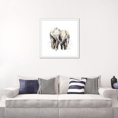 " Two Elephants " by EdsWatercolours