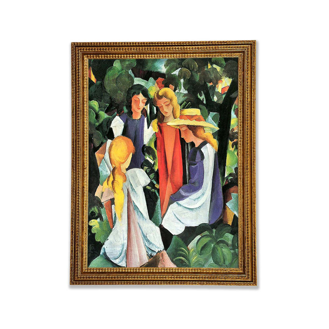 August Macke Vier Mädchen - Einzelne Bilderrahmen Kunstdrucke