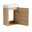 Meuble-lavabo mural 16 po avec lavabo en céramique et porte d'armoire à fermeture en douceur, pour petite salle de bain-593387341