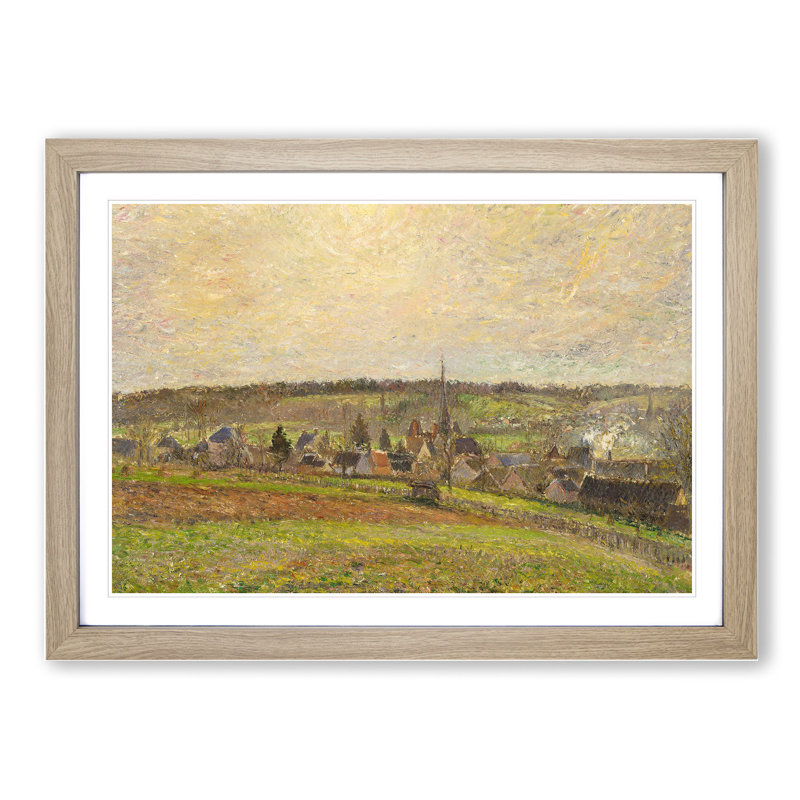 French Countryside by Camille Pissarro - Picture Frame Painting, 27cm H x 36cm W x 2cm D, Oak Framed