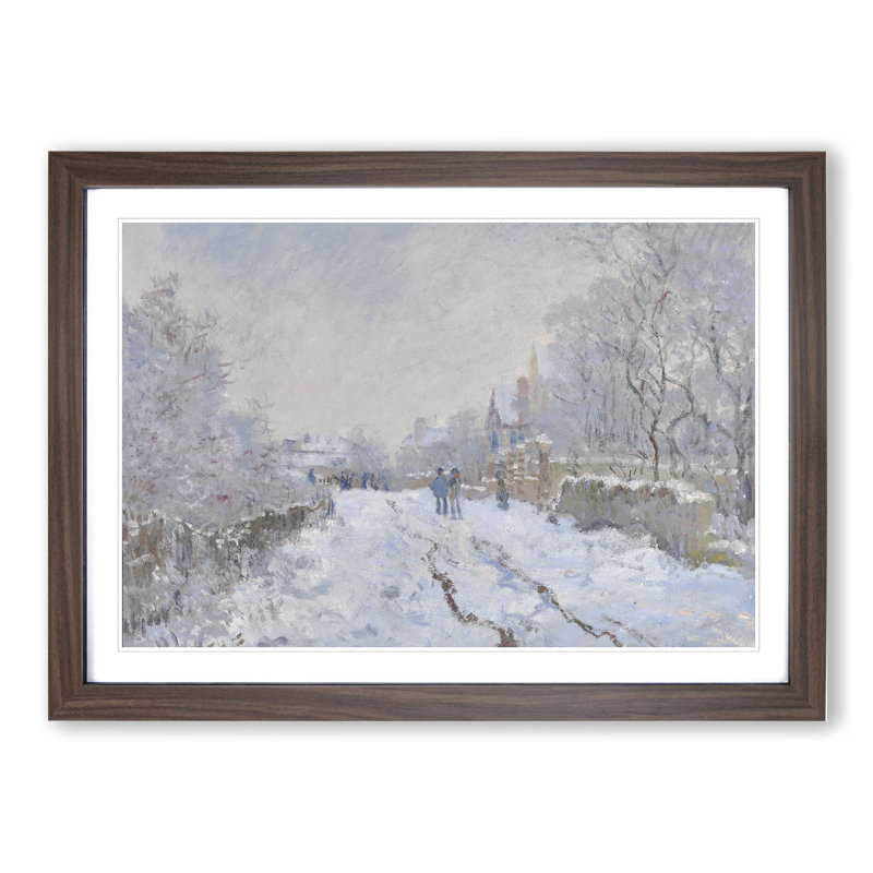 Snow at Argenteuil by Claude Monet - Picture Frame Painting, 36cm H x 48cm W x 2cm D, Walnut Framed