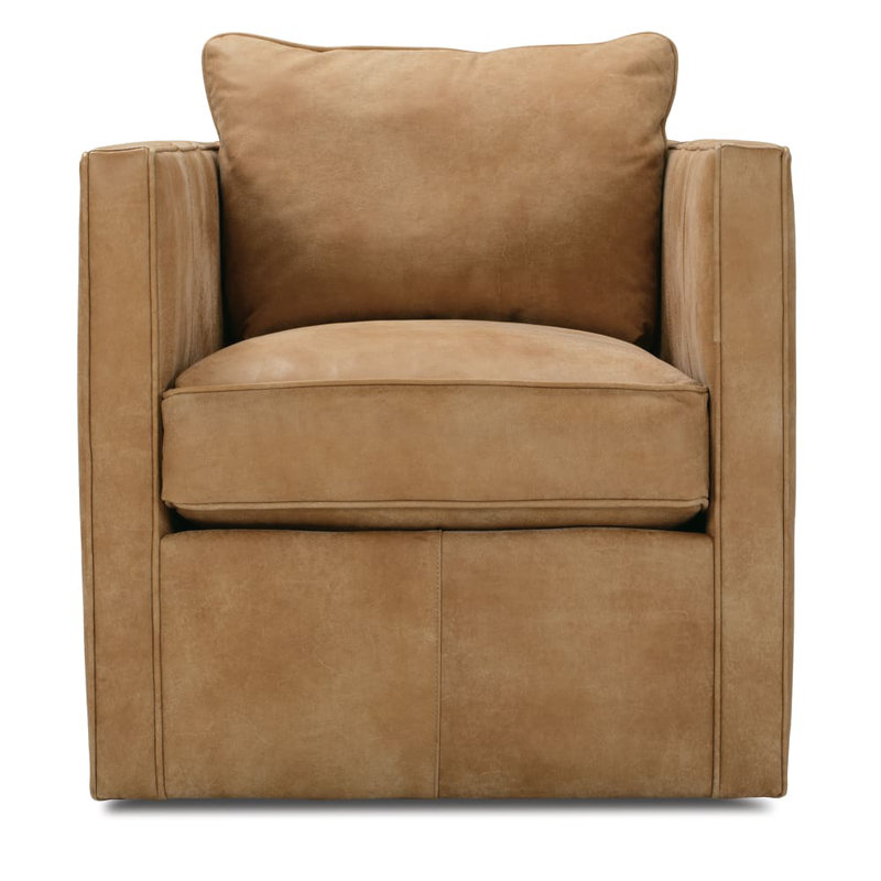 Rothko Genuine Leather Swivel Armchair, Butterscotch (KL217-21)