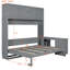 Grand lit escamotable gris moderne avec bureau multifonctionnel et rangement spacieux