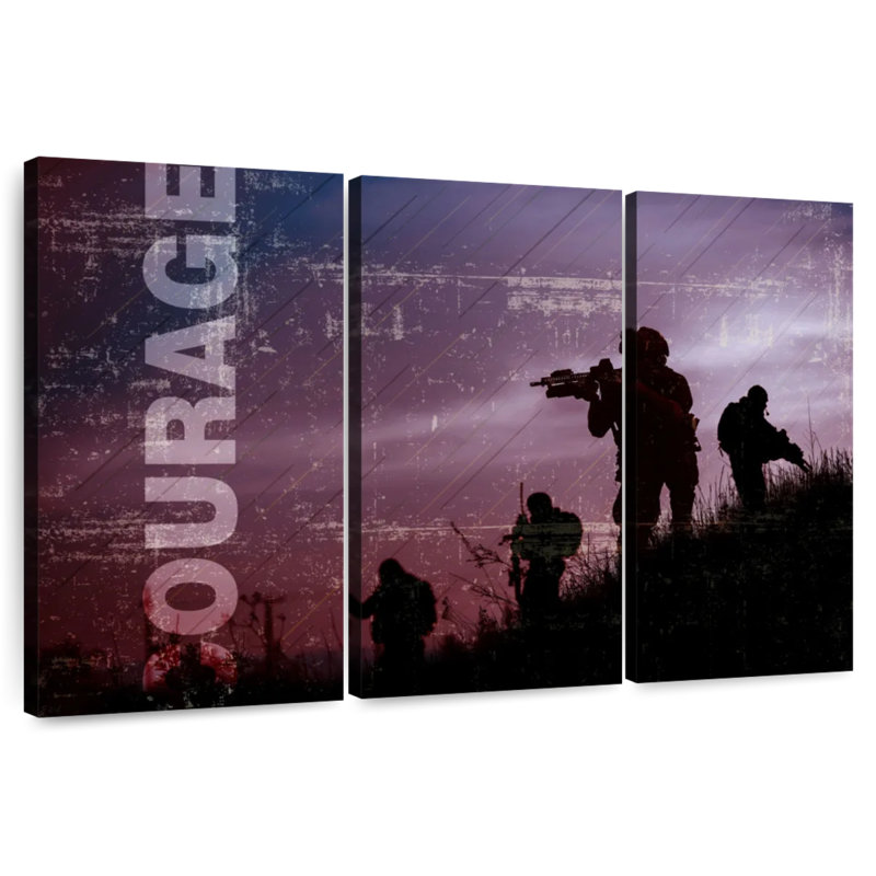 Courage militaire, H 36 po x l 57 po