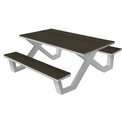 Vienna Rectangular 6 - Person 72" Long Picnic Table by DecoScape