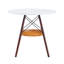 Table de salle à manger circulaire avec plateau moulé sous vide et panier de rangement tissé suspendu-129103770