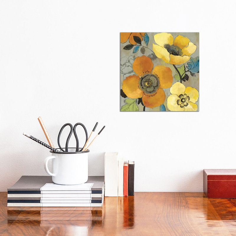 Yellow And Orange Poppies I by Allison Pearce - Wrapped Canvas Painting, 30.48cm H x 30.48cm W x 1.91cm D