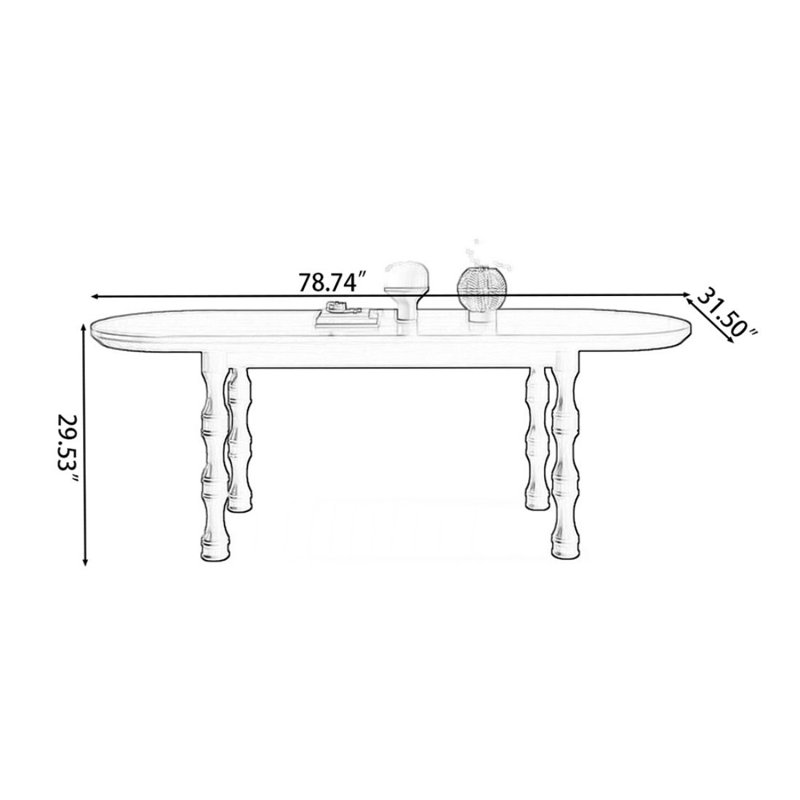 Bureau ovale semi-circulaire en bois massif noir pour un usage domestique, 29.53" H x 78.74" W x 31.5" D
