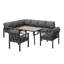 6-piece Outdoor Sofa Set - Galvanized Iron Frame, Uv-resistant Rope, Adjustable Legs, Thick Cushions-1577221194-1577221189