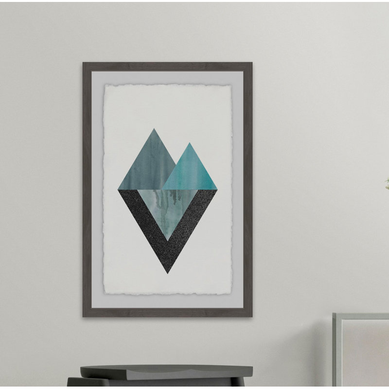 Triangle Convergence II - Single Picture Frame Painting, 46 cm H x 30 cm W x 4 cm D