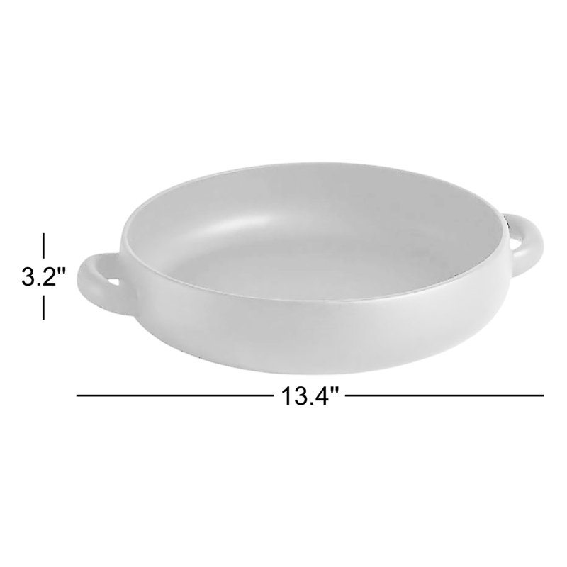 Grande assiette de service avec poignées 13,4 po - noir mat