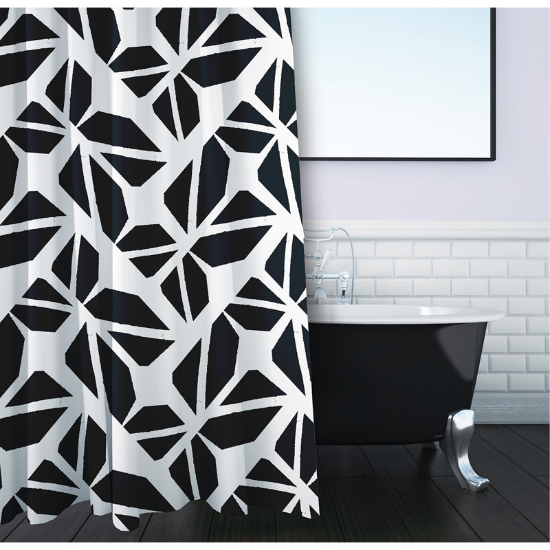Kaleidoscope Graffiti Shower Curtain, Black