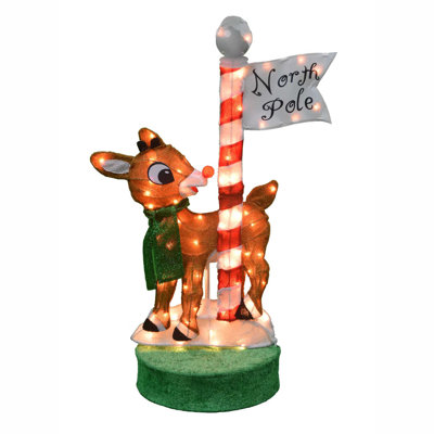 Décoration de Noël 36 "Pôle Nord" brun et vert Rudolph